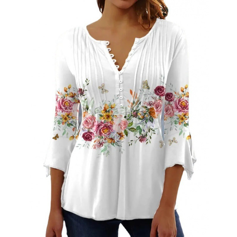 T-shirt imprimé floral pour femme