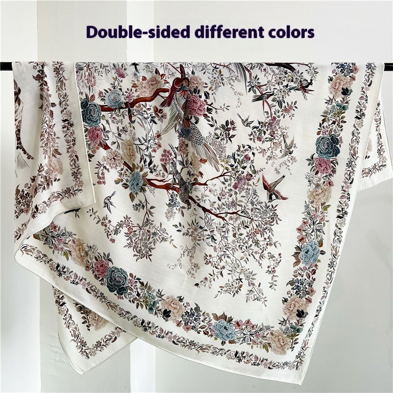 Foulard double face en laine de soie de différentes couleurs FINSBURY Forêt tropicale humide