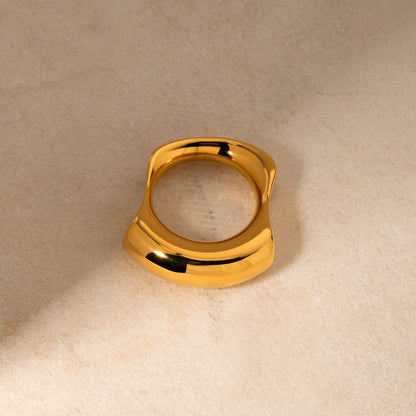 18k gold exaggerated fashionable irregular concave and convex design ring