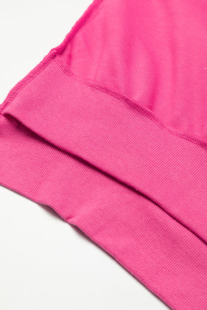 Sweat-shirt Henley ample à épaules tombantes rose vif