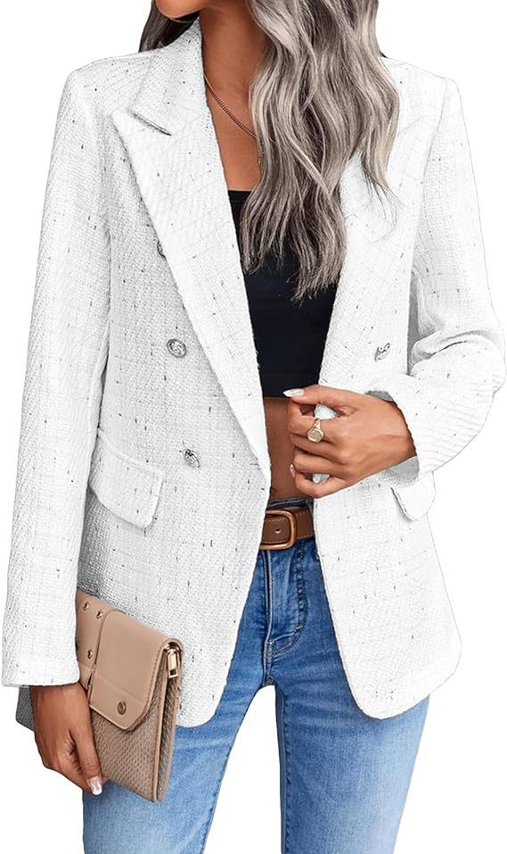 Veste de costume en tweed pour femme