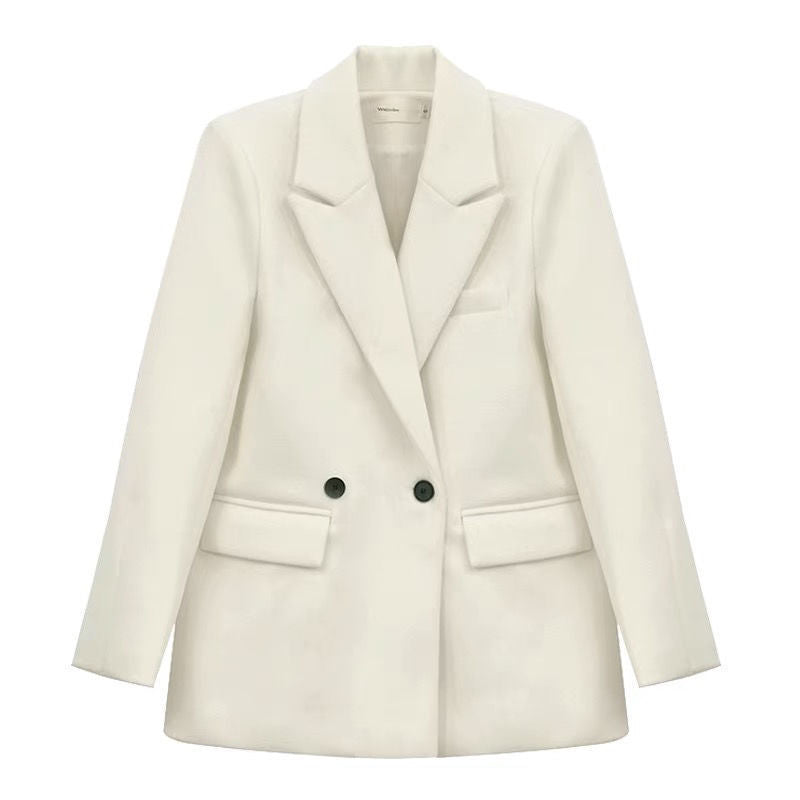 Manteau cachemire Double face en forme de cocon Style Hepburn petit Blazer en laine court femme