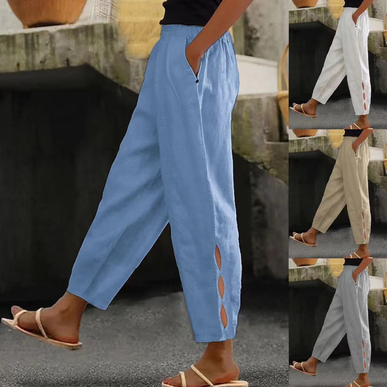 Pantalon à boutons creux pour les pieds