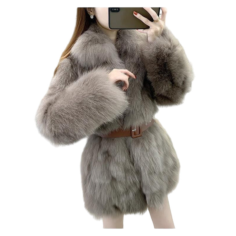 Women's Faux Fox Fur Fur Winter Coat