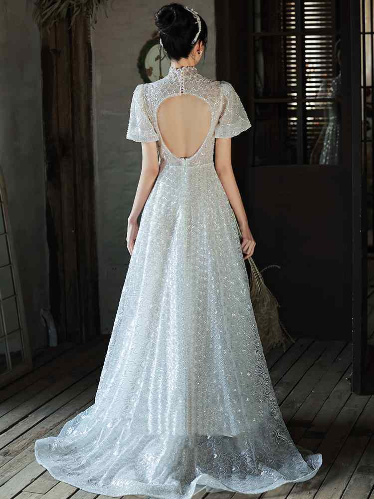 Robe vintage de bienvenue pour les fiançailles de la mariée