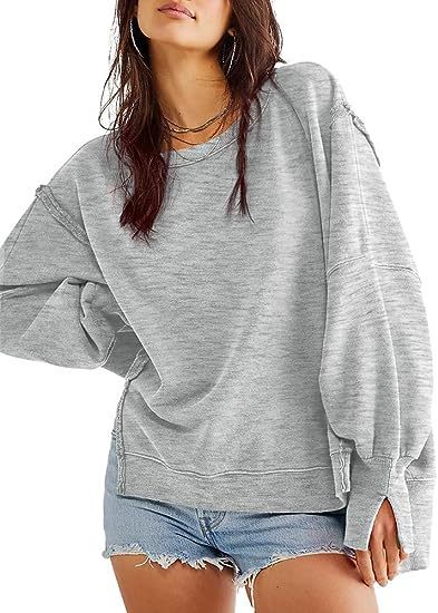 Solide übergroße Sweatshirt Rundhals Langarm Pullover Hoodies Tops Mode Herbst Frauen Kleidung Winter