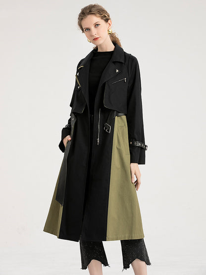 Nouveau Trench-Coat de Style britannique rétro aux couleurs assorties pour femmes