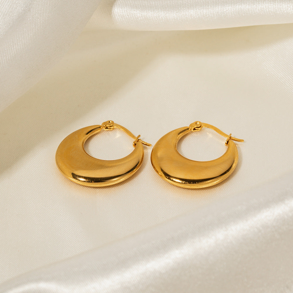 18K Gold Classic Fashion U-shaped Design Versatile Earrings