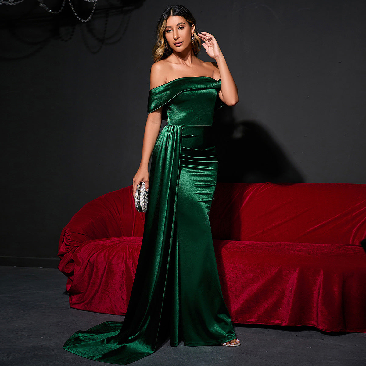 Robe de soirée de bal taille haute pour femmes