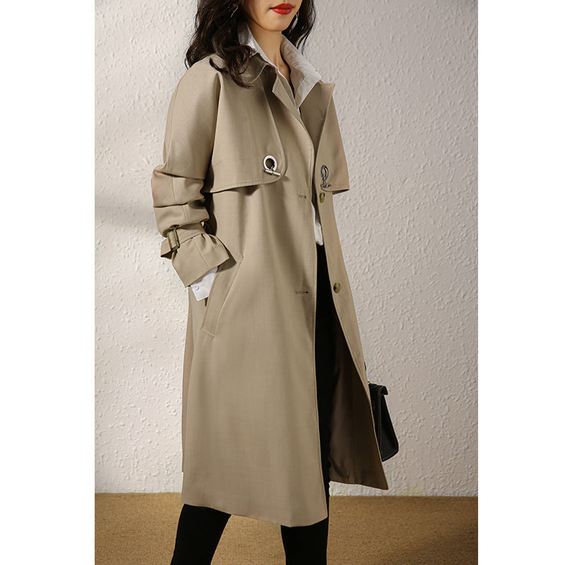 Wool Mid Length Early Autumn Thin Coat Women's Clothing