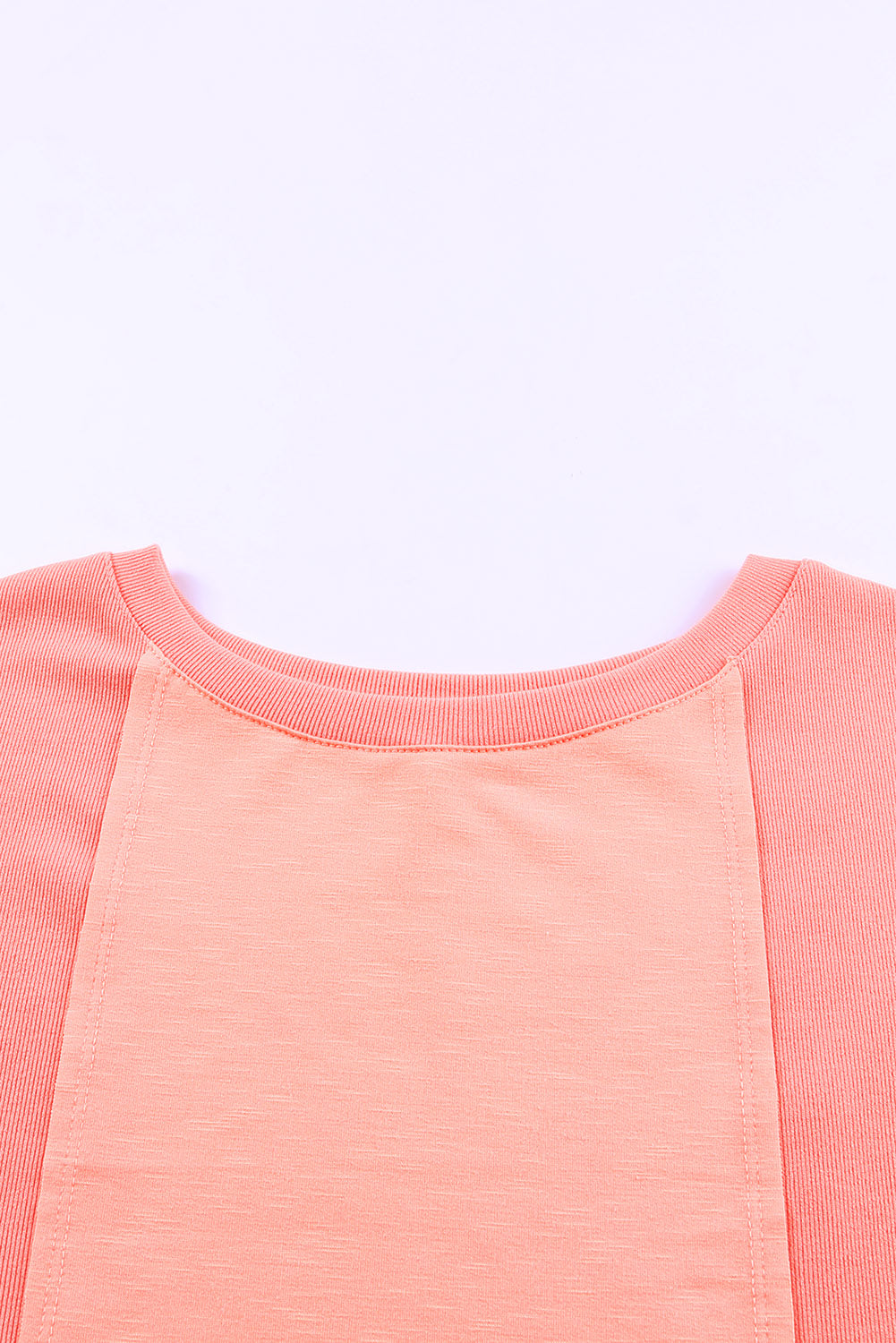 Pink Solid Color Patchwork Long Sleeve Top