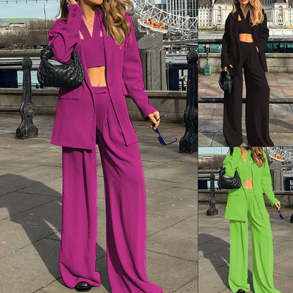 Fashion Long Sleeve Coat And Trousers Suit