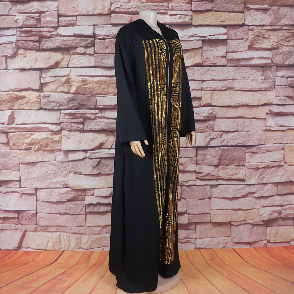 African Women's Wear Robe Dress Black