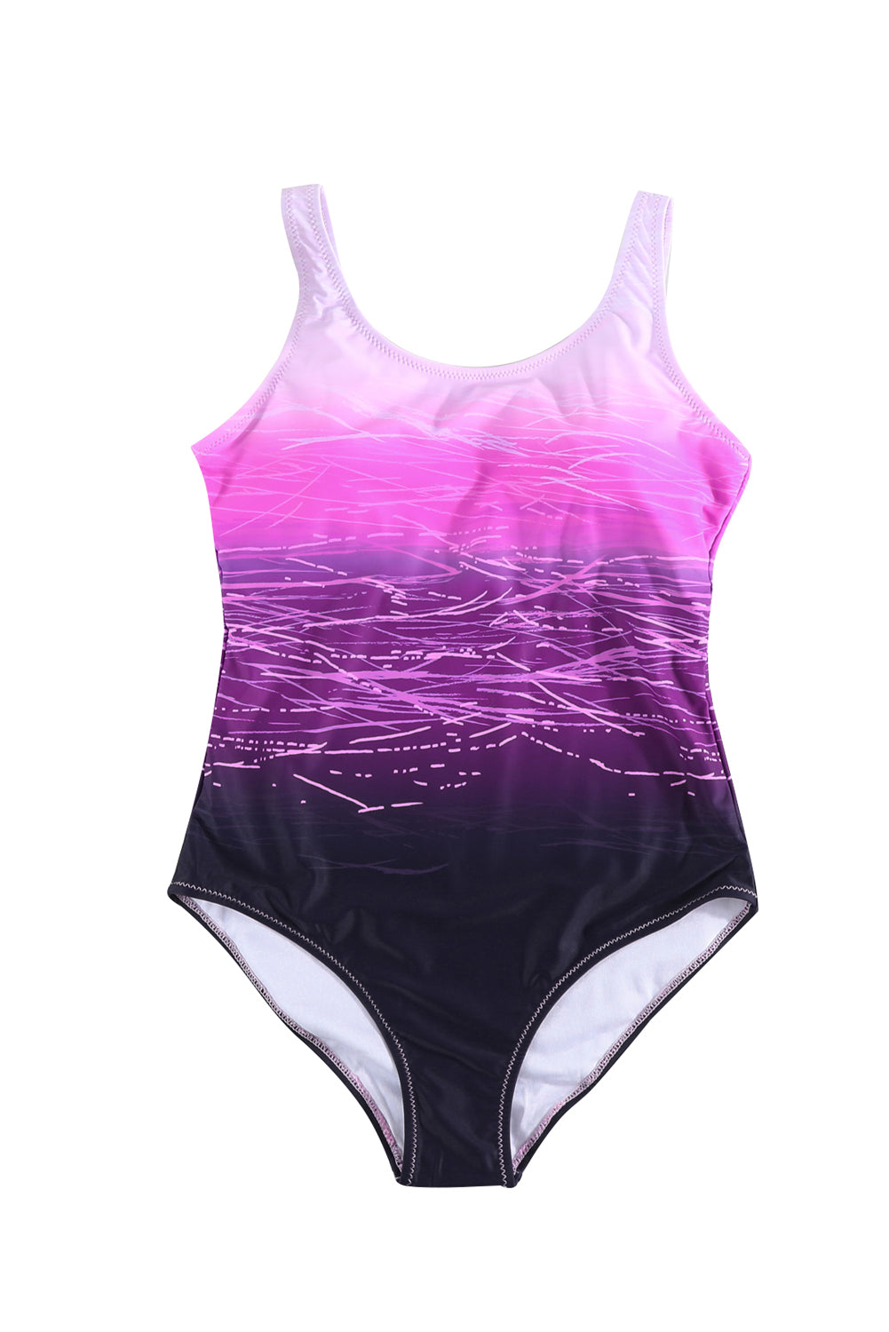 Maillot de bain une pièce noir à imprimé tie-dye et dos croisé