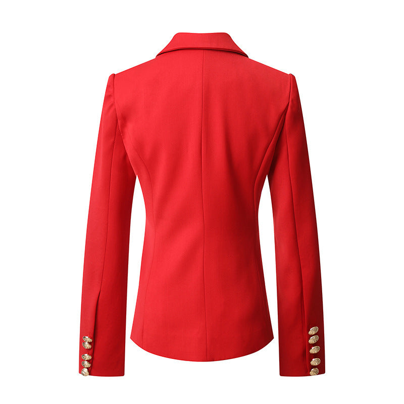 Costume femme coupe ajustée manteau vêtements Double boutonnage