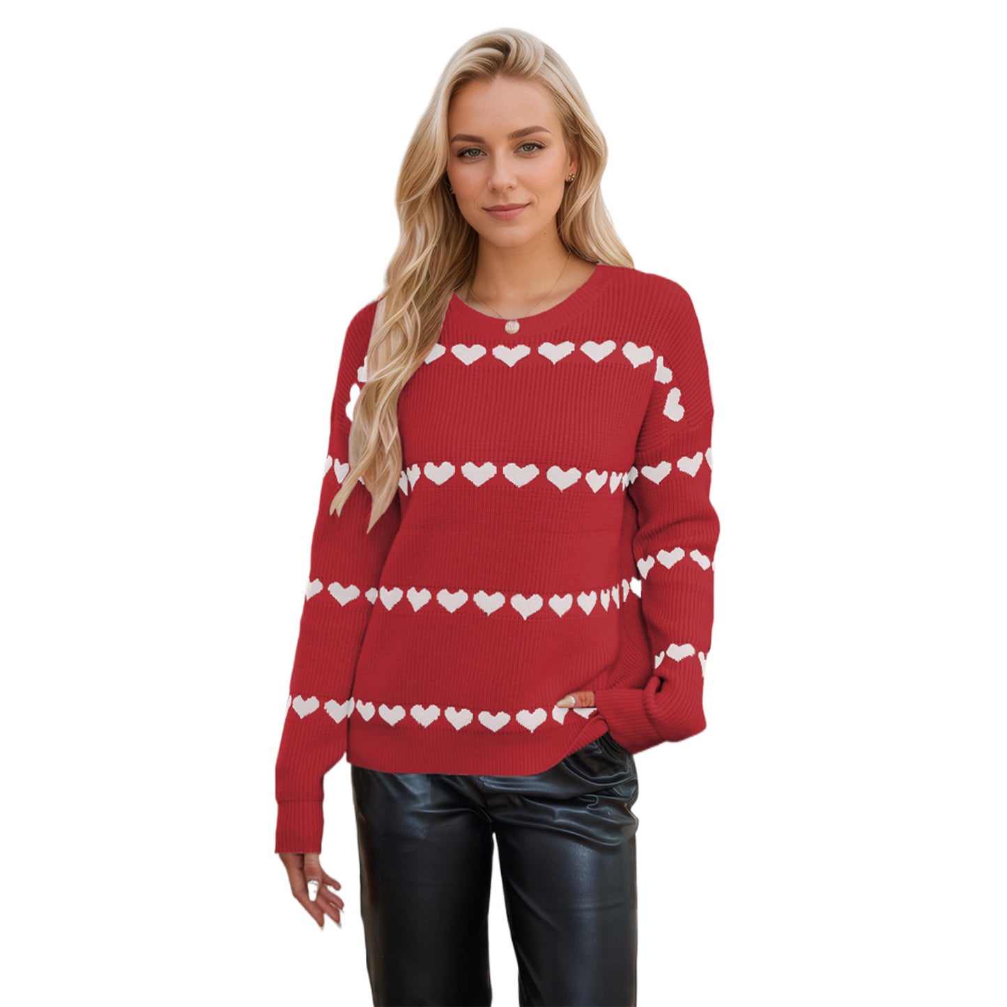 Valentinstag Liebe Pullover Damen Strickwaren