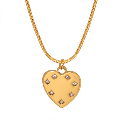 18K gold exquisite simple love diamond design versatile necklace