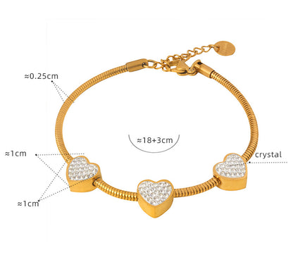 18K Gold Noble and Luxurious Butterfly/Love/Ball Bead Design Bracelet