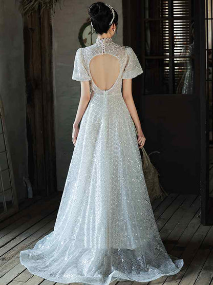 Robe vintage de bienvenue pour les fiançailles de la mariée