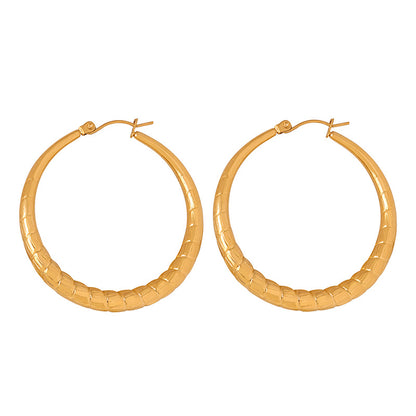 Boucles d'oreilles polyvalentes en forme de cercle simple en or 18 carats