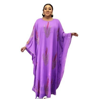 Women's Muslim Style Round Neck Batwing-sleeved Blouse