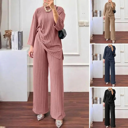 Women's Wear With Fall Long Sleeve Shirt Wide Leg Pants Clothing Sportswear Jacket