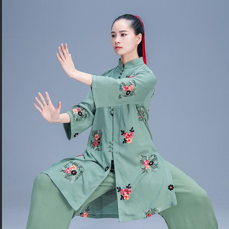 Costume Tai Ji pour femmes, haut de costume Tang rétro pour pratique des Arts martiaux chinois