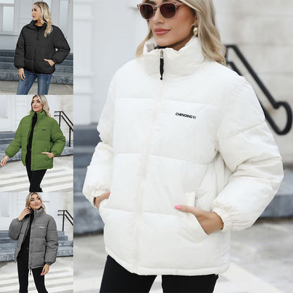 Manteau d'hiver décontracté coupe-vent en coton pour femme, veste chaude et épaisse, vêtements d'extérieur solides, assortis avec tout, hauts amples