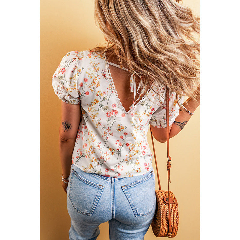 T-shirt floral personnalisé à la mode pour femmes