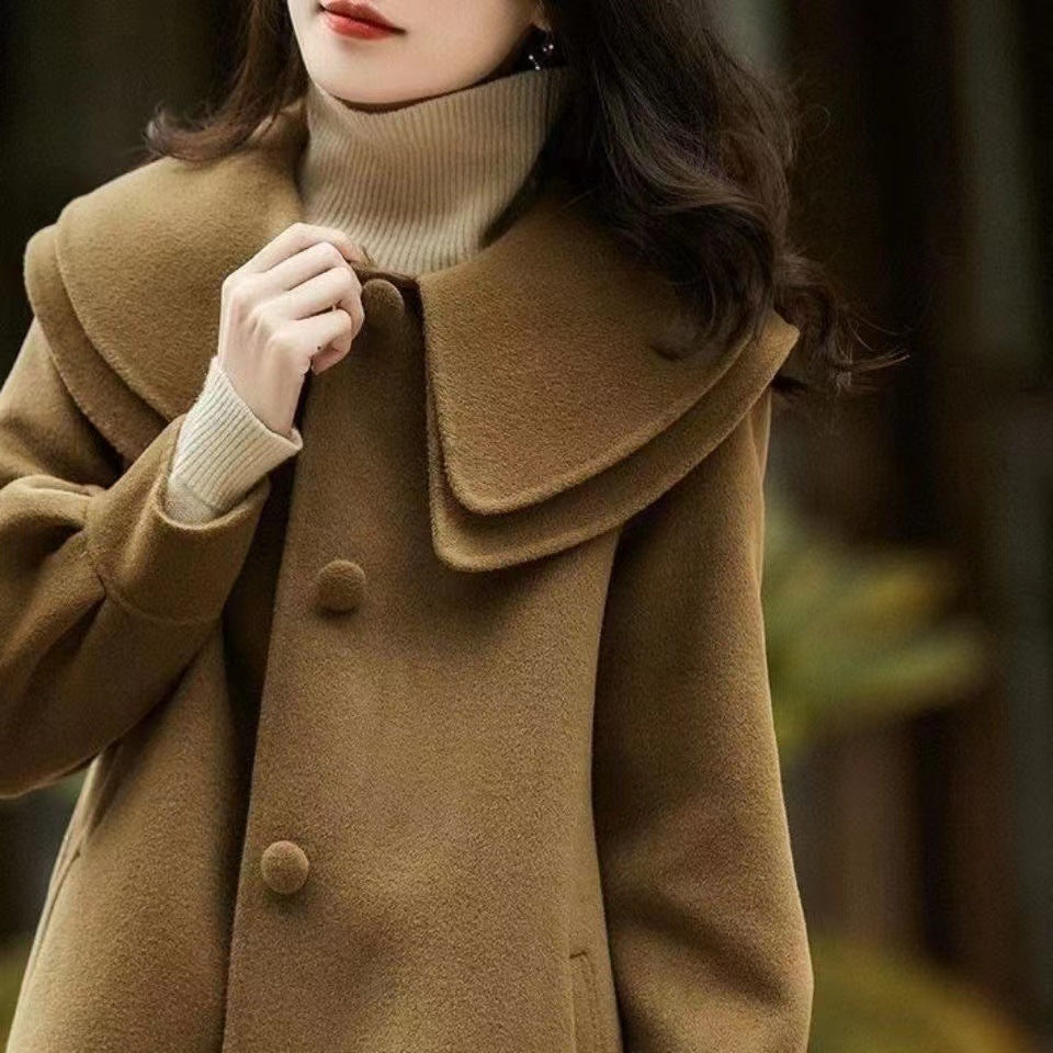 Women's Double-layer Collar Mid-length Coat