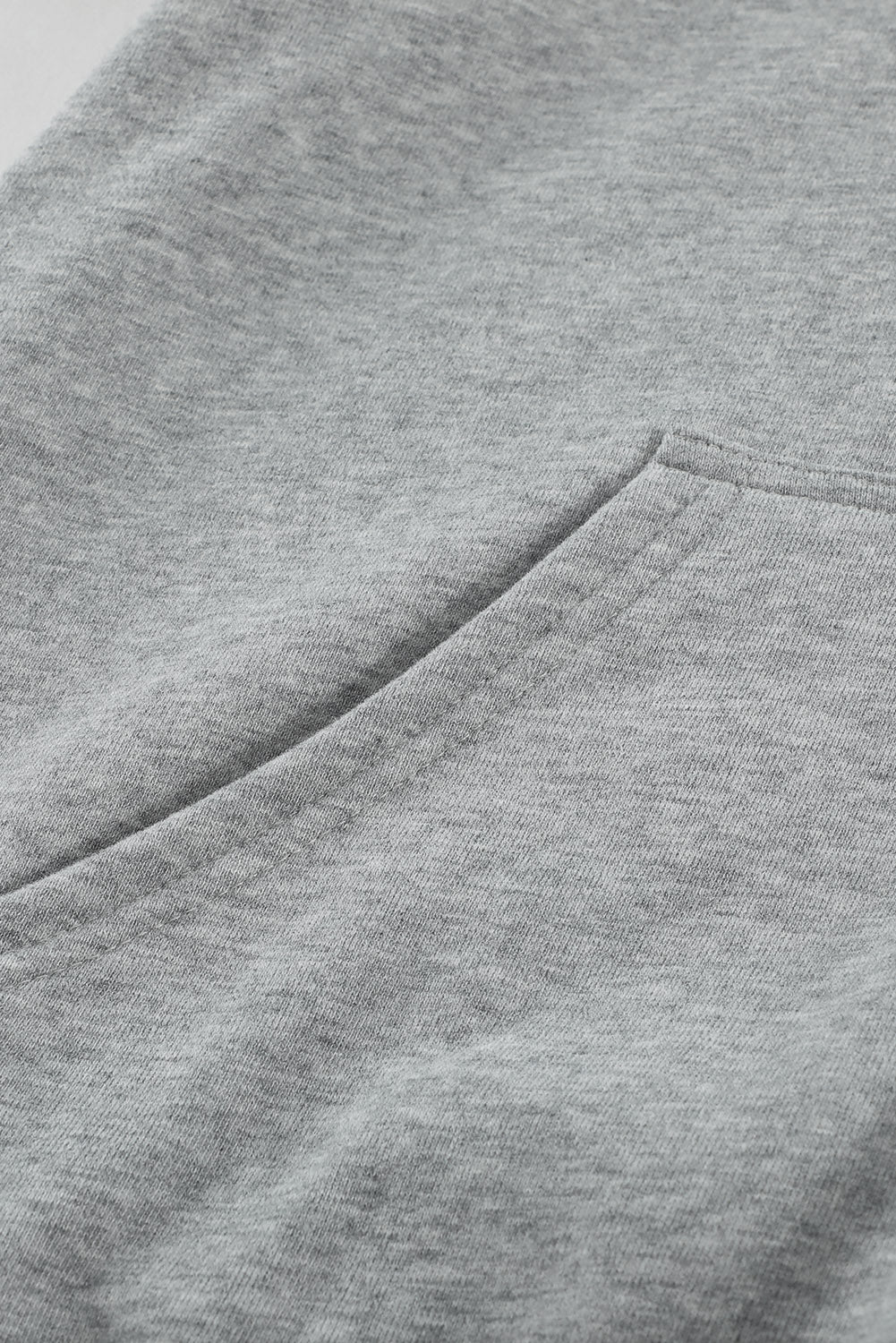 Gray Loose Kangaroo Pocket Hoodie