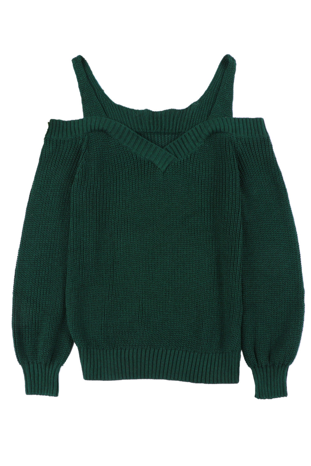 Grüner Juliette-Strickpullover mit Dew-Schulter