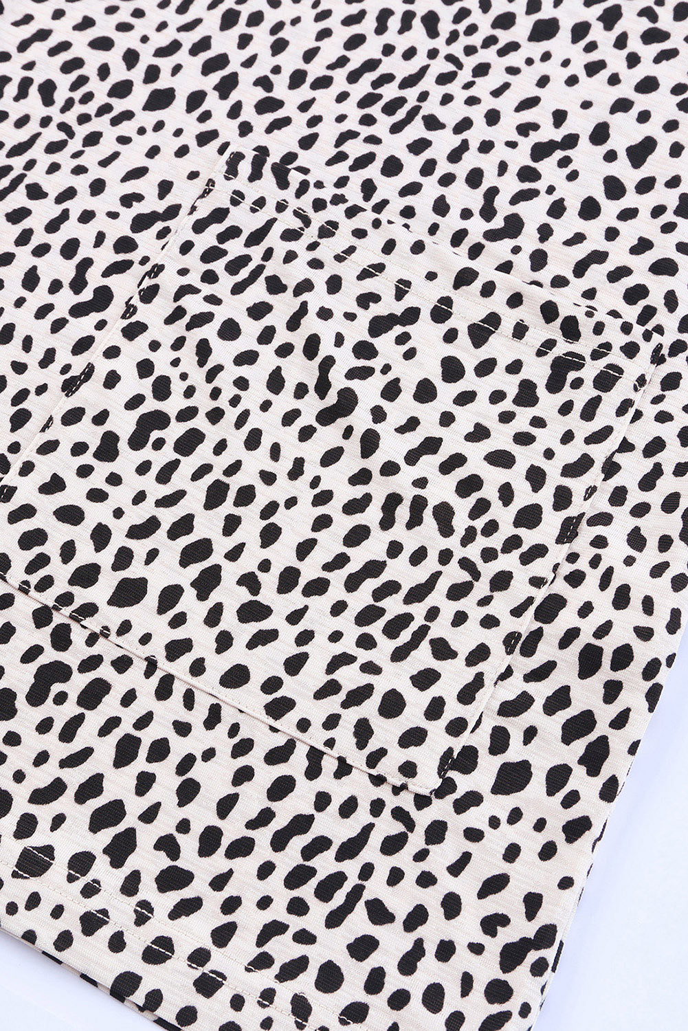 Cheetah Print Casual Side Pockets Short Sleeve Tunic Top