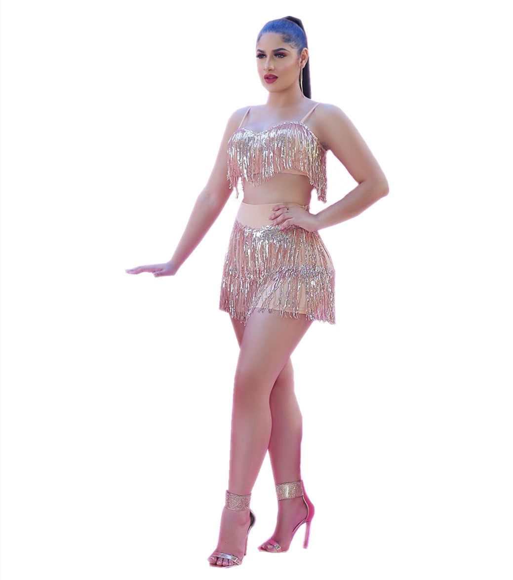 Costume à paillettes de style discothèque pour femmes