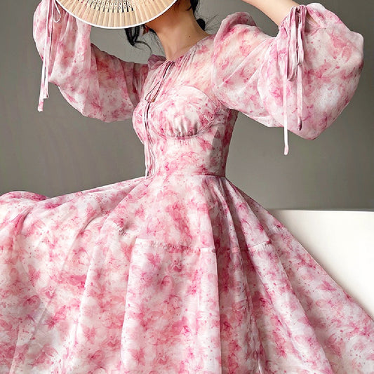 Women's Fashion Chiffon Print Dress