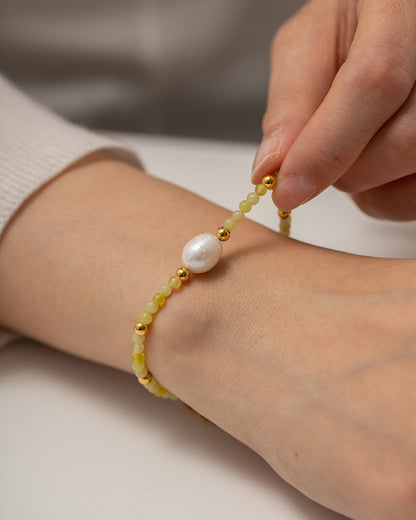 18K Gold Classic Simple Matching Freshwater Pearl Design Versatile Bracelet