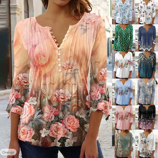 T-shirt imprimé floral pour femme