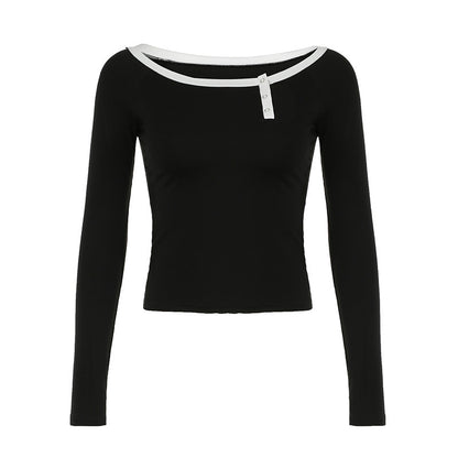 Chemise à manches longues pour femme, coupe slim, décolleté amincissant, petite taille, automne