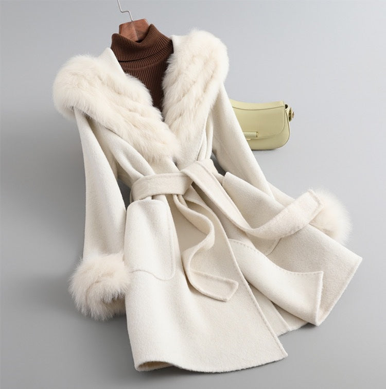 Autumn And Winter Coat Women's Sheepskin Woolen Slim Fit