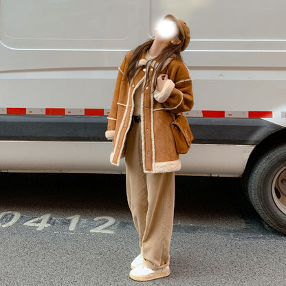 Manteau de fourrure rétro à la mode pour les femmes