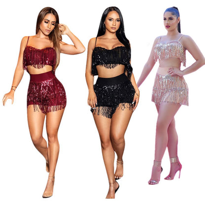 Costume à paillettes de style discothèque pour femmes