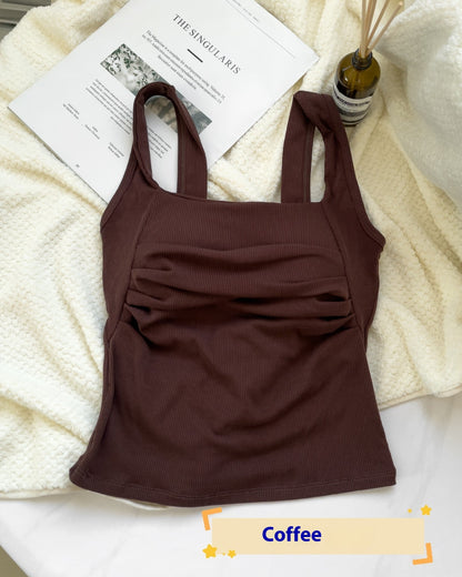 Camisole pour femme avec bretelles intérieures et coussinet de poitrine