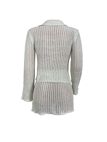 Women's Fashion Casual Hand Knitted Long Sleeve Short Dress Suit