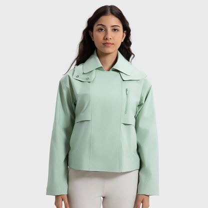 Trench court coupe-vent, imperméable et respirant pour femme détachable