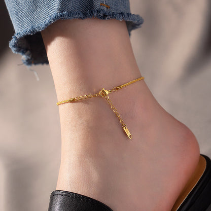 18k Gold Exquisite Gypsophila Design High-end Versatile Anklet