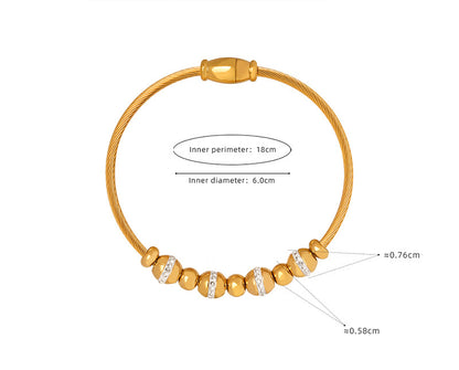 18K gold exquisite and noble heart-shaped/round/oval/eye/butterfly/ball bead design bracelet