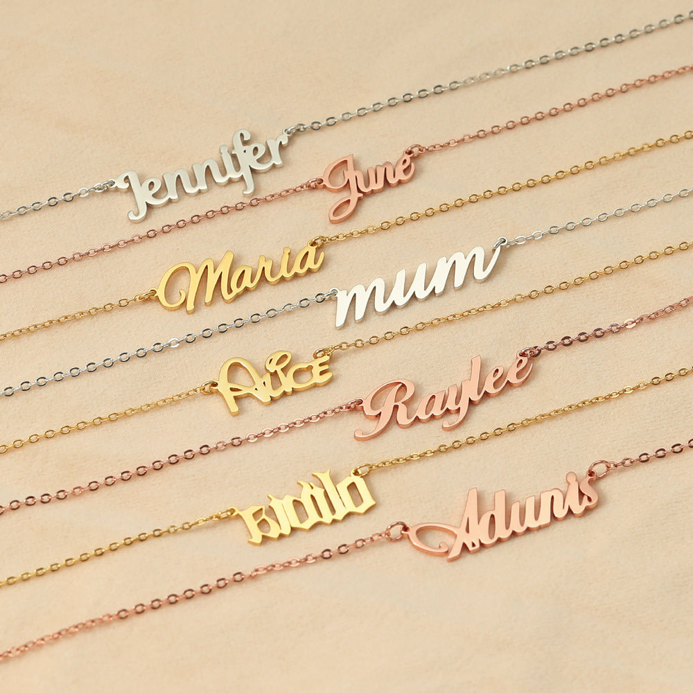 Noble atmosphere can be customized name design light luxury wind necklace