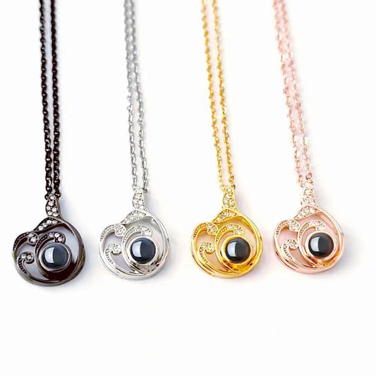 Trendy Personality Spray Diamond Projection Necklace