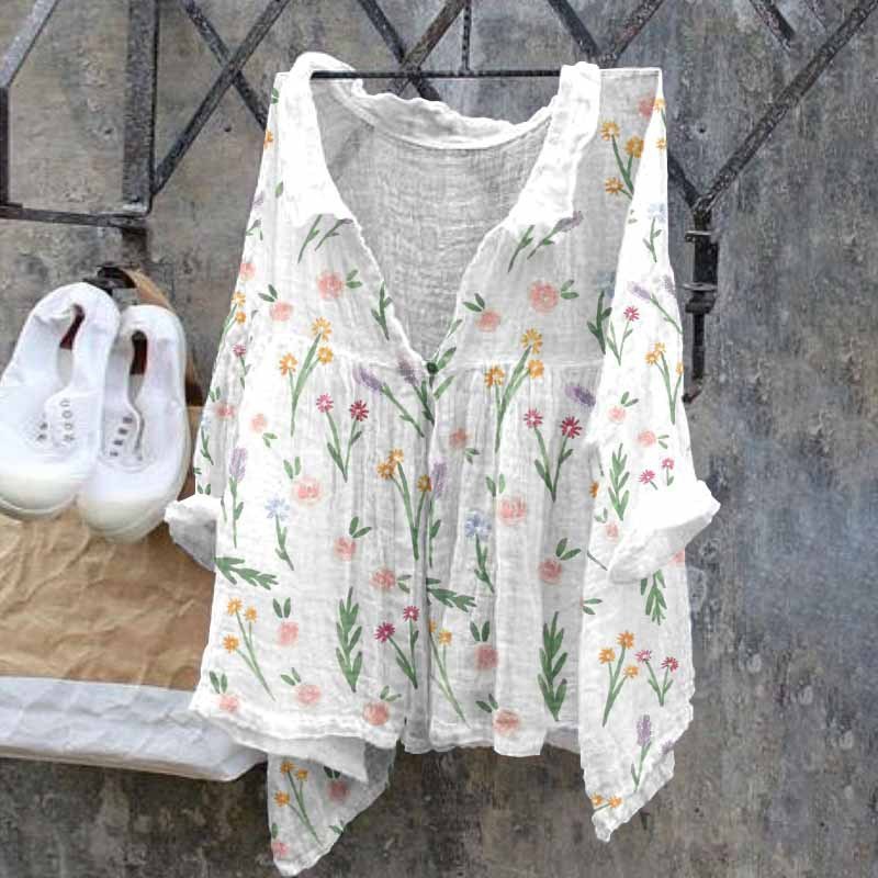 Amazon Cross-border New Arrival Fashion Women's Shirt Natural Landscape Avatar Print