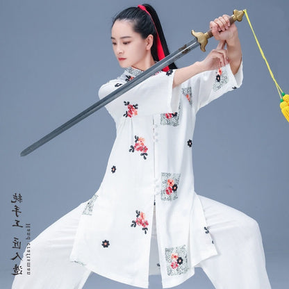 Costume Tai Ji pour femmes, haut de costume Tang rétro pour pratique des Arts martiaux chinois